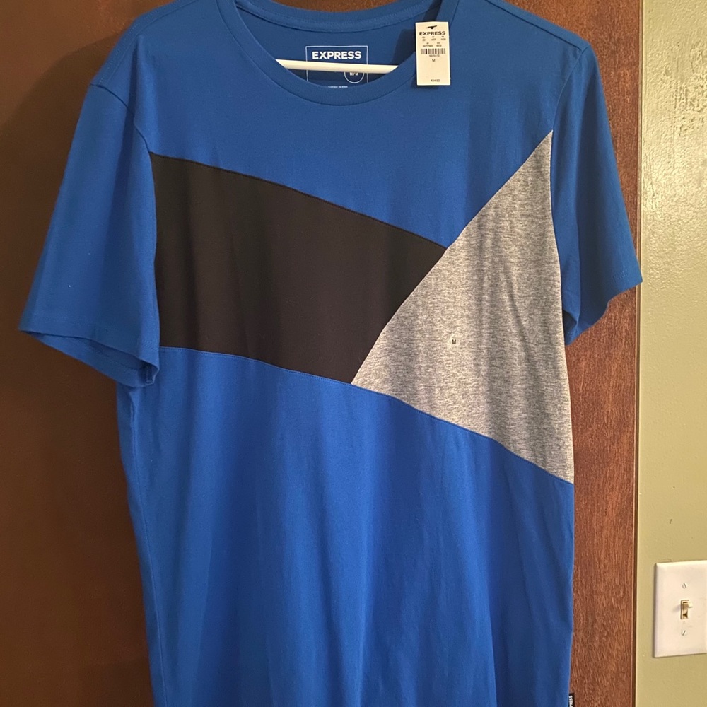 Express men’s tshirt in blue w/ grey & black